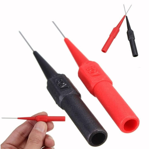 6 PCS Multimeter Test Probe Pins, 0.7mm Back Probe Kit,Auto Repair Test Leads of 4mmm Banana Plug Red and Black Non-Destructive Wire Piercing Prob...