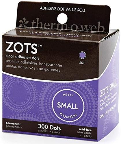 Thermoweb Zots Clear Adhesive Dots, Small, 3/16" Diameter x 1/64" Think, 300 Count...