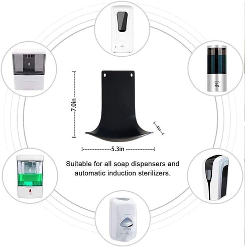 2PCS Dispenser Drip Tray Wall Mount Soap Dispenser Bracket,Laundry Detergent Drip Catcher Prevent Dripping and Spraying, Easy to Clean(Black...