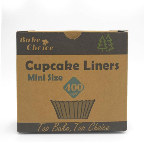 BakeChoice Cupcake Liners 400 Pcs Mini Cupcake Wrappers Baking Cups, Cup Cake Paper Cup, Food Grade Paper Cupcake Liners, Greaseproof Parchment Mu...