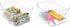 Isaac Jacobs 2-Pack Small Clear Storage Bins (9.4” x 6.7” x 4.1”) w/Handles, Plastic Box Set, Home, Office, Fridge, Freezer, Kitchen, Pantry Organ...