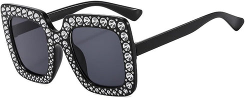 Oversized Crystal Sunglasses for Women Square Thick Frame Bling Rhinestone Elton John Sparkling Glasses...