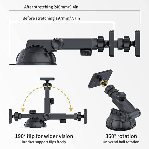 PLDHPRO Magnetic Car Phone Tablet Holder for iPhone iPad Size 4"- 10" Tablets, Dashboard Dash Windshield Mount 360° Rotating Super Strong Magnet T...