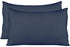 Extra Soft Jersey Knit Pillow Cases, Standard Size with Hidden Zipper, Soft Than Cotton, Pack of 2, Navy...