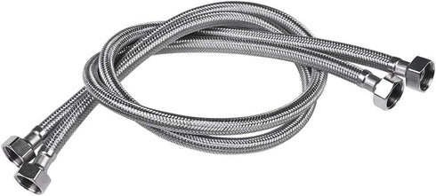Faucet Line Connector Braided 304 Stainless Steel Supply Hose 1/2" I.P. Female Thread to 1/2" I.P. Female Straight Thread Faucet Hose Replacement ...