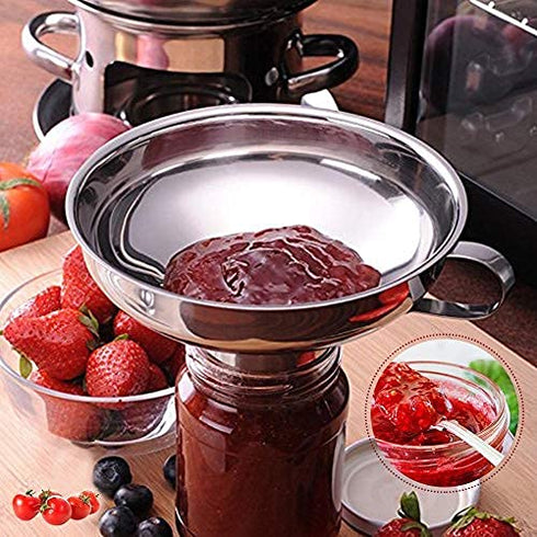 5-Inch Funnel with Fine Mesh Strainer, 304 Stainless Steel Funnel with Extra Fine Mesh Strainer 200 Mesh Cooking Oil Filter Strainer for Juice Str...