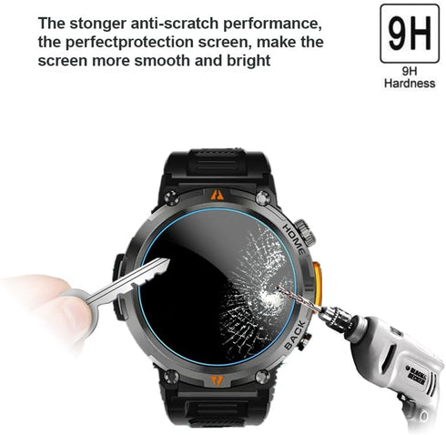Screen Protector Compatible for KE5 / KE3 1.45'' Smartwatch, 9H Tempered Glass Protective Film Compatible for EIGIIS KE3 / LaNikar DWTKE3 / KE3 1....