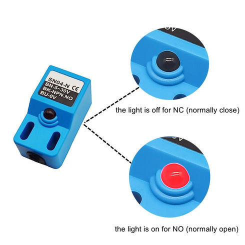 Inductive Proximity Sensor SN04-N Normally Open Detection Approach Switch NPN NO with TL PL SN Bracket (Blue, 4 Pack)...