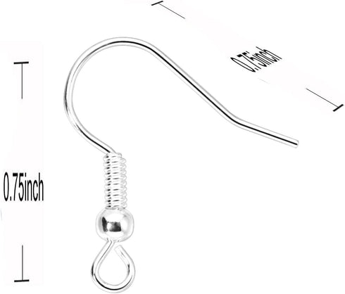 800 Pieces Silver Plated Earring Hooks Fish Hooks Ear Wire for DIY Jewelry Making...