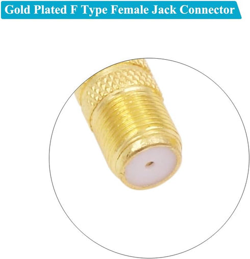 F Female to RCA Male, 4-Pack RCA Male to F Type Female Aux Audio Adapter Gold Plated Plug Jack Coax Coaxial Cable Connector Adapter for Audio Vide...