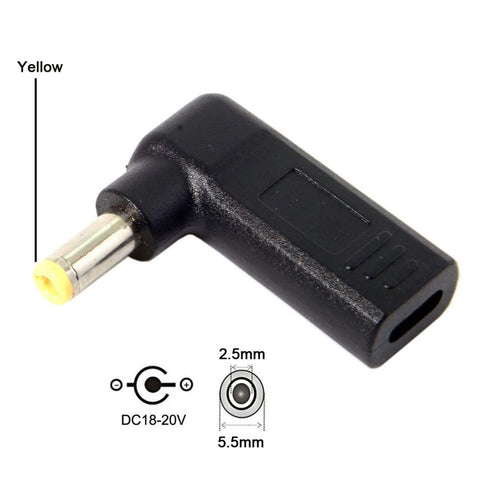 chenyang USB C to DC 20V 5.5x2.5mm PD 65W Emulator Trigger 90 Degree Angled Converter Adapter...