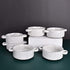 Bosmarlin Ceramic Marbling Souffle Dishes, 10 Oz, Dould Handle Ramekin for Baking, Set of 6 (Marbling Grey, 10 Oz)...