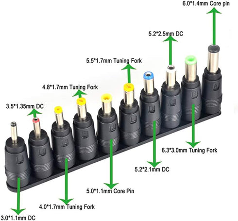 aceyoon 38 PCS Universal Laptop DC Power Adapter Tips 5.5 mm x 2.1 mm DC AC Power Adapter Kits Connector for Thinkpad Power Supply Plug Jack Sets...
