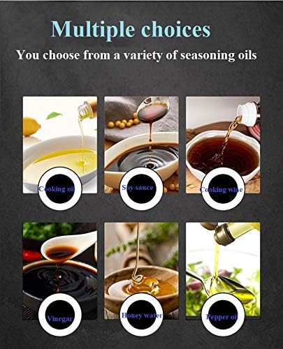 Olive Oil Dispenser Bottle, Liquid Condiment Container, 10 Oz Vinegar Dispensing Cruets With Dripless Capped Spout, Glass Decanter for Kitchen wit...