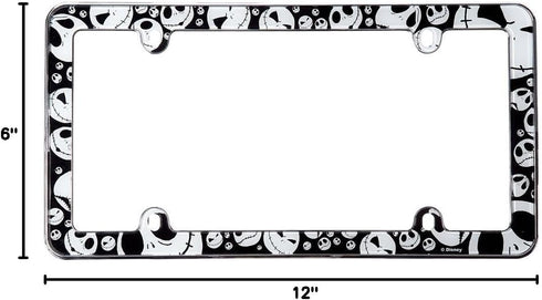 Jack Skellington Faces Heads Expressions Tim Burton Nightmare Before Christmas Disney Auto Car Truck SUV Vehicle Universal-fit License Plate Frame...