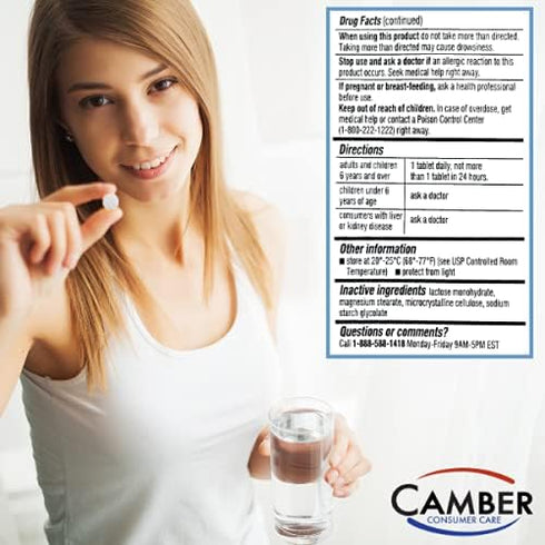 Camber Consumer Care Loratadine 10mg Allergy Pills, Antihistamine 24 Hour, Non Drowsy Allergy Relief (300 Tablets)...