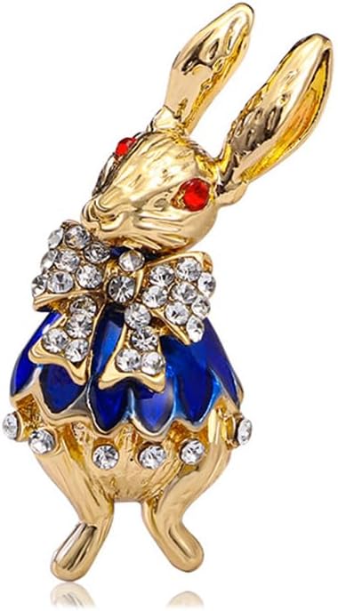 Rhinestone Bow Rabbit Brooch Pin for Women Girls Men Gold Plated Fashion Cute Crystal Bow Enamel Cartoon Bunny Gentleman Brooches Lapel Pins Lucky...