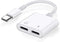 USB C Splitter, Dual USB C Audio and Charger Adapter Compatible with ipad Pro/Air 4,Samsung Galaxy Phone S21/S20/FE 5G/+/Ultra/Note 20/10+Plus,Goo...