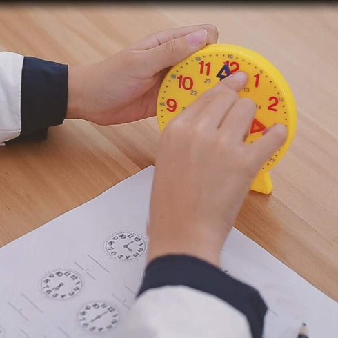 Student Learning Clock Time Teacher Gear Clock 4 Inch 12/24 Hour...