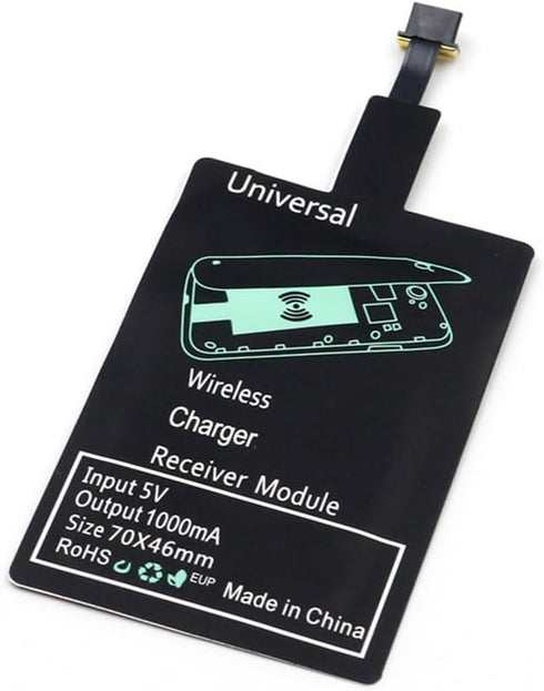 Universal Micro-USB Type A Qi Wireless Charging Receiver Patch Module Chip for Android - Fast Speed & Slim Wireless Charger Receiver - Wireless Ch...