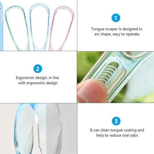 12Pack Disposable Tongue Scraper,Plastic Tongue Scraper,Tongue Cleaner For Adults,4 Colors,For Oral Hygiene Care(Blue,Green,Pink,Purple)...