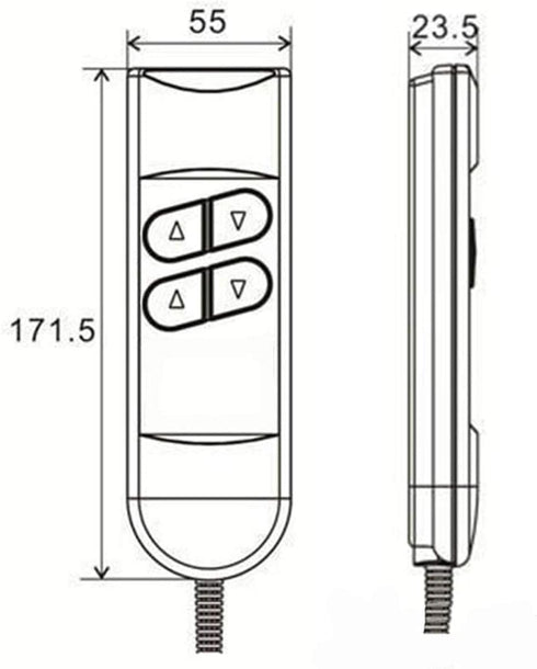 Up and Down 4 Button 5pin Roll Line 180° Electric Sofa Remote Hand Control for Lift Chair or Power Recliner...