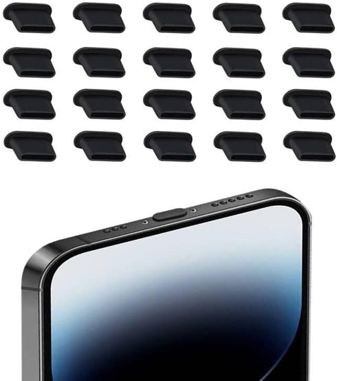 20x USB C Dust Cover Plugs Black Anti Dust Silicone Type C Charging Port Protection Caps Compatible with iPhone 15 Plus Pro Max/Samsung S24-S20/Ma...