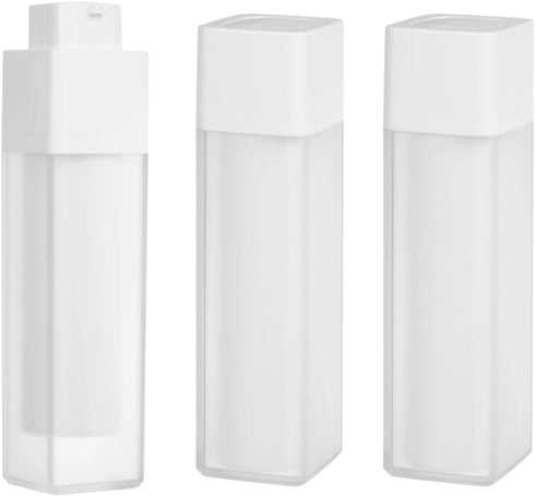 minkissy 3pcs Empty Airless Lotion Cream Pump Plastic Container Cosmetic Bottle Dispenser Travel Refillable Containers 30ml For Cosmetic Makeup Cr...