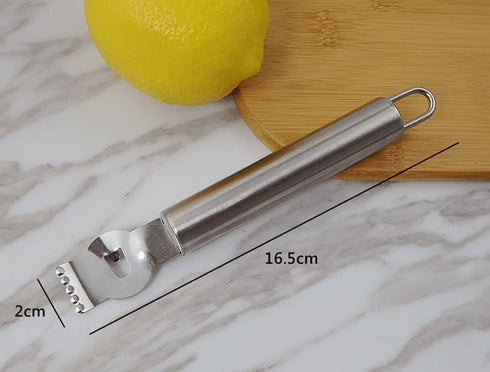Stainless Steel Lemon Zester Grater with Channel knife Citrus Orange Peeling Tool Fruit Peelers...