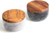 white Marble Base Wood Cover Salt Box with spoon Large Solid Natural Acacia lid white Marble base Elegant Design Decorative Boxes Big Capacity Sal...