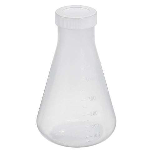 PATIKIL 500ml Plastic Erlenmeyer Flask with Screw Caps, 1 Pack Narrow Mouth Conical Flask for Laboratory, Clear...