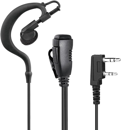 Two Way Radio Earpiece with PTT Compatible with Kenwood 2.5mm+3.5mm 2-Pin Walkie Talkie Headsets Single Wire Mic Headphone...
