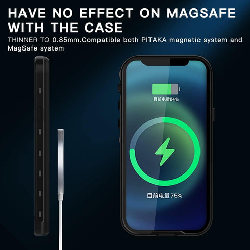 Compatible with iPhone 12 Pro Max Waterproof Case, Work with MagSafe Charging, Full Body Rugged Case with Built-in Screen Protector Military Grade...