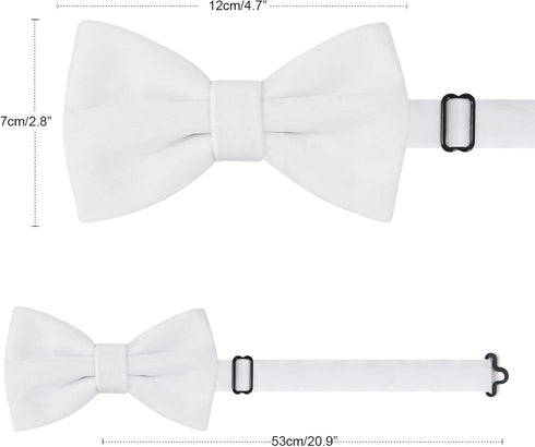 Velvet Bow Ties for Men Pre-Tie Bow Ties Vintage Tuxedo Bow Ties Cufflinks Pocket Square Sets With Gift Box...