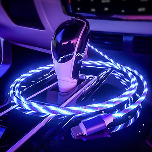 Micro USB Cable Android Charger, 6.6FT Led Light Up Glowing Micro USB Fast Charging Cord for Android, Samsung Galaxy S7 S6 S5, Note 5, Kindle and ...