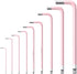 COLFULINE 9 PCS PINK Allen Key Set, Long Ball End Hex Key Set, Cr-V Allen Wrench Set for Women, Size 1.5-10mm with Colour-Coding for Best Gifts an...
