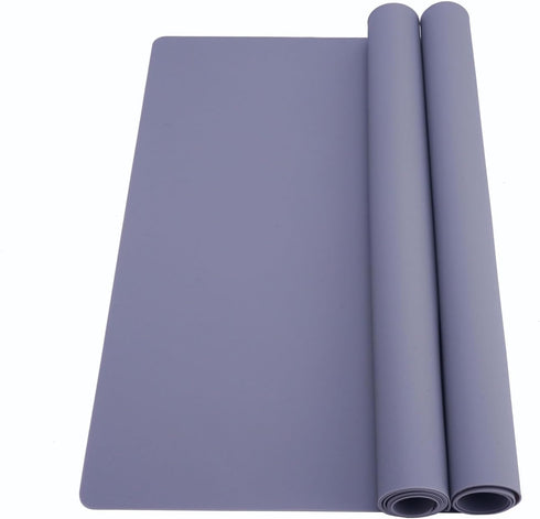 Silicone Counter Mats Set of 2 - Kitchen Countertop Protector, Heat Resistant, Non Slip, Thicker 1.3 MM, Extra Large (Dark Grey - 2 Pcs)...