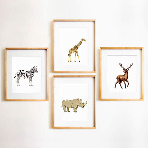 Rolin Roly 9Pcs Animal Painting Stencils Horse Drawing Stencil Forest Animals Painting Template Plastic Templates for DIY Project Giraffe Lion Tig...