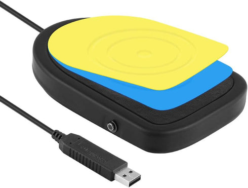 iKKEGOL USB Foot Pedal Switch gaming, Black Metal Single HID Action Programmable Digital hand Control Keyboard Mouse with 3 Color Rubber Mat...