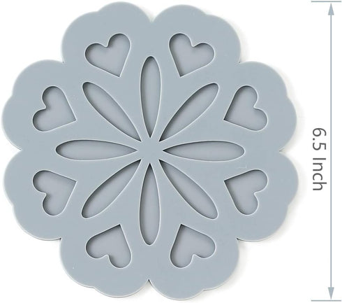 Set of 4 Silicone Trivet Mat - Hot Pot Holder Hot Pads for Table & Countertop - Trivet for Hot Dishes - Non-Slip & Heat Resistant Modern Kitchen H...