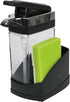 Casabella Sink Sider Solo Kitchen Soap Pump and Sponge Caddy, Black/Chrome - 2-in-1 Soap and Sponge Caddy, One-Hand Soap Dispensing, Ergonomic Des...