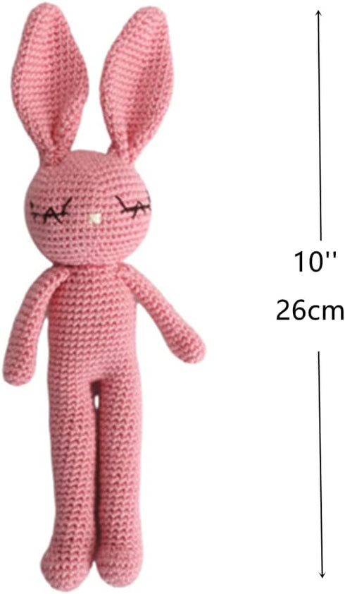 Moni's Choice Stuffed Animal Baby Bunny Rabbit Plush Knitted Doll Baby Sleep Toy Newborn (Pink)...