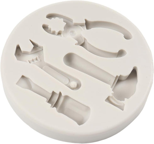 Hand Tools Silicone Mold Construction Tools Chocolate Fondant Molds Wrench Hammer Pliers Molds for Cake Decoration Cupcake Topper Candy Sugar Craf...