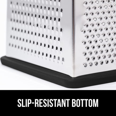 GORILLA GRIP XL 4-Sided Cheese Grater With Container, 100% BPA-Free Stainless Steel Box Graters, Parmesan Shredder, Grate Cheeses, Shred Veggies, ...