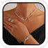 Rhinestone Butterfly Jewelry Set Silver Sparkly Crystal Necklace Chain with Bracelets and Earrings for Women(3PCS)...
