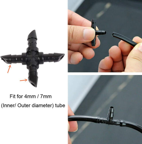 50 Pieces 1/4 Inch Barbed Cross Fittings Barbed Cross Connecters 4 Way Garden Watering Cross Connector Drip Irrigation Tubing Fit for 4mm/7mm Tube...