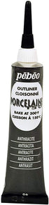 Pebeo Porcelaine 150, China Paint Outliner - Anthracite Black, 0.6 Fl Oz (Pack of 1) (036-006)...