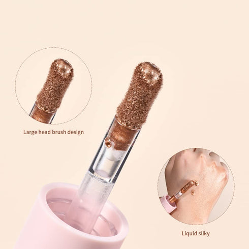 Liquid Highlighter, Contour Stick Makeup Highlighter for Face, Lightweight Glotion, Waterproof Luminous Lotion, Silky Smooth Glitter Highlighter M...