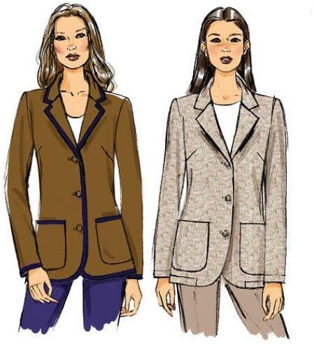 Butterick Patterns B5926F50 Misses'/Misses' Petite Jacket Sewing Template, Size F5 (16-18-20-22-24)...