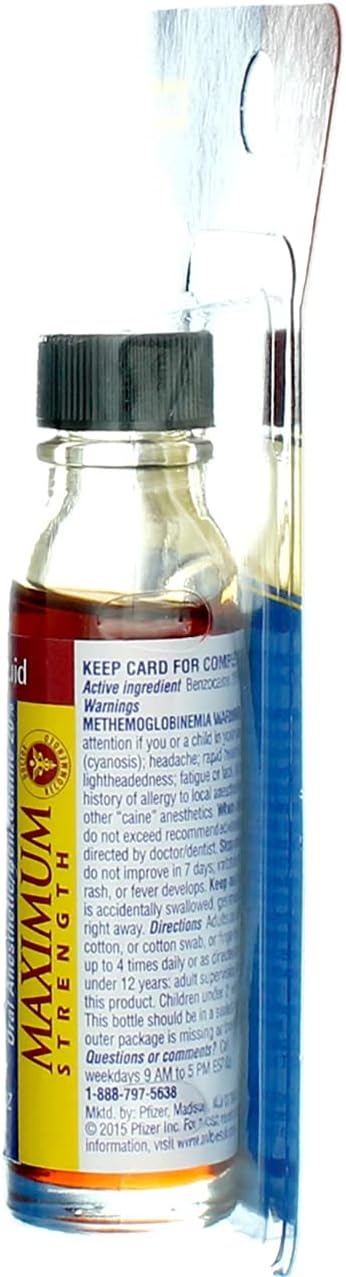Anbesol Maximum Strength Instant Pain Relief Liquid 0.41 oz (Pack of 3)...